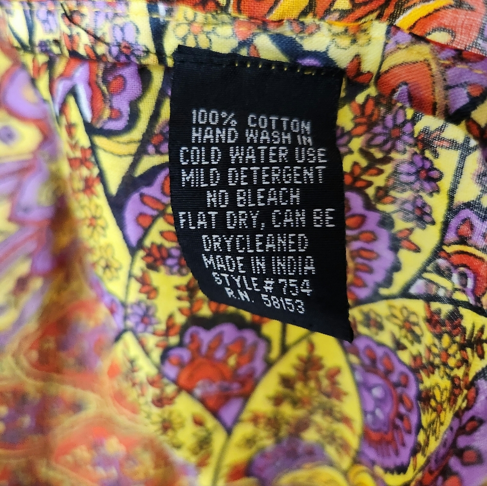 Bold Multicolor Paisley Print Boho Peasant Puff Sleeve Babydoll Top | Jasmine - Picture 6 of 8